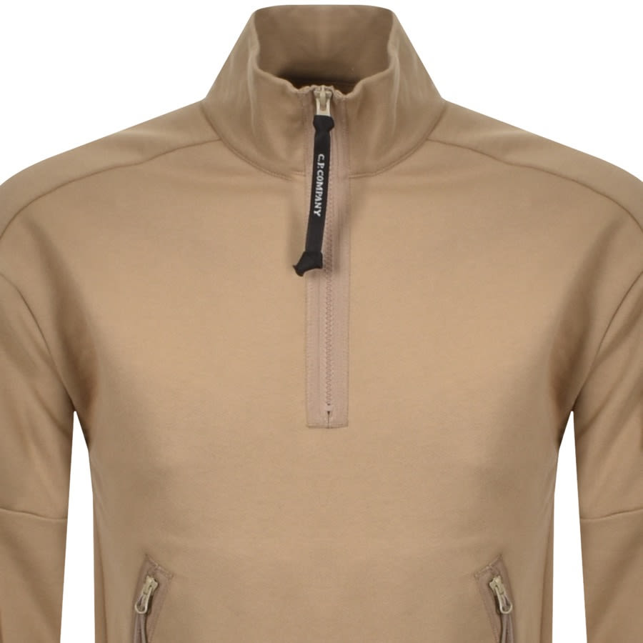 Alternative Image for ProductCP Company Half Zip Sweatshirt Khaki2